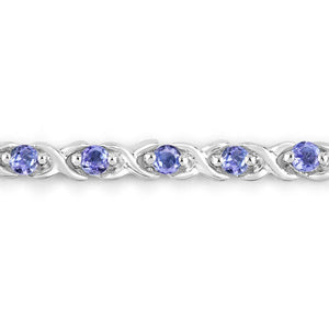 0.91 Carat Genuine Tanzanite .925 Sterling Silver Bracelet