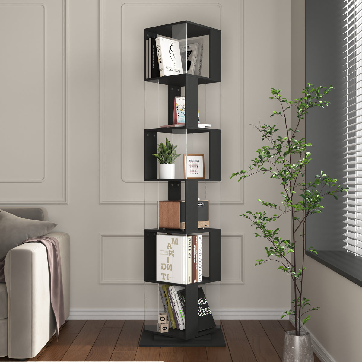 360° Rotating 6-Tier Display Shelf
