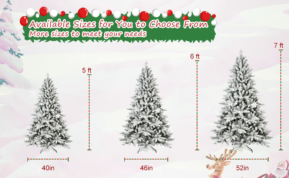 5ft Flocked Christmas Tree with 768 Tips