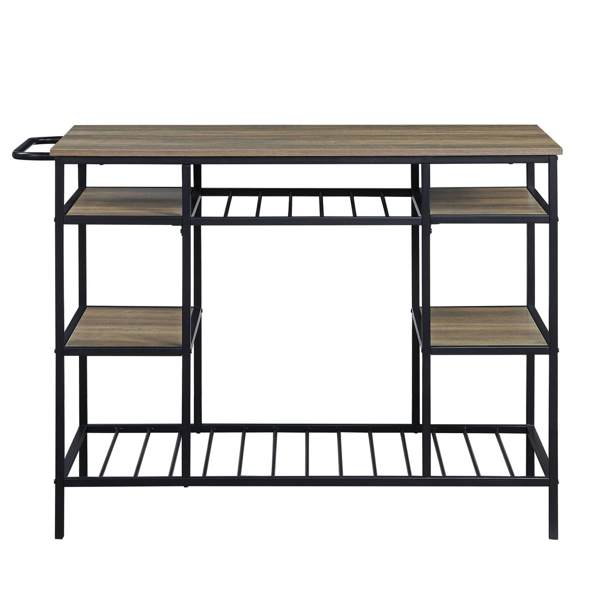 Lona - Kitchen Island - Rustic Oak / Black - Best Buy Furniture