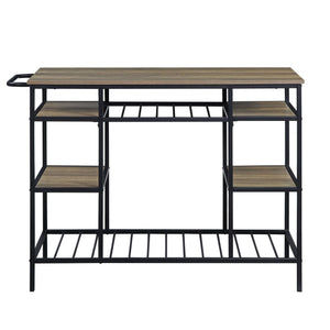 Lona - Kitchen Island - Rustic Oak / Black - Best Buy Furniture