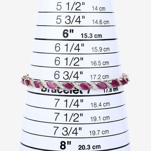 7.78 Carat Genuine Ruby and White Diamond 10K Yellow Gold Bracelet
