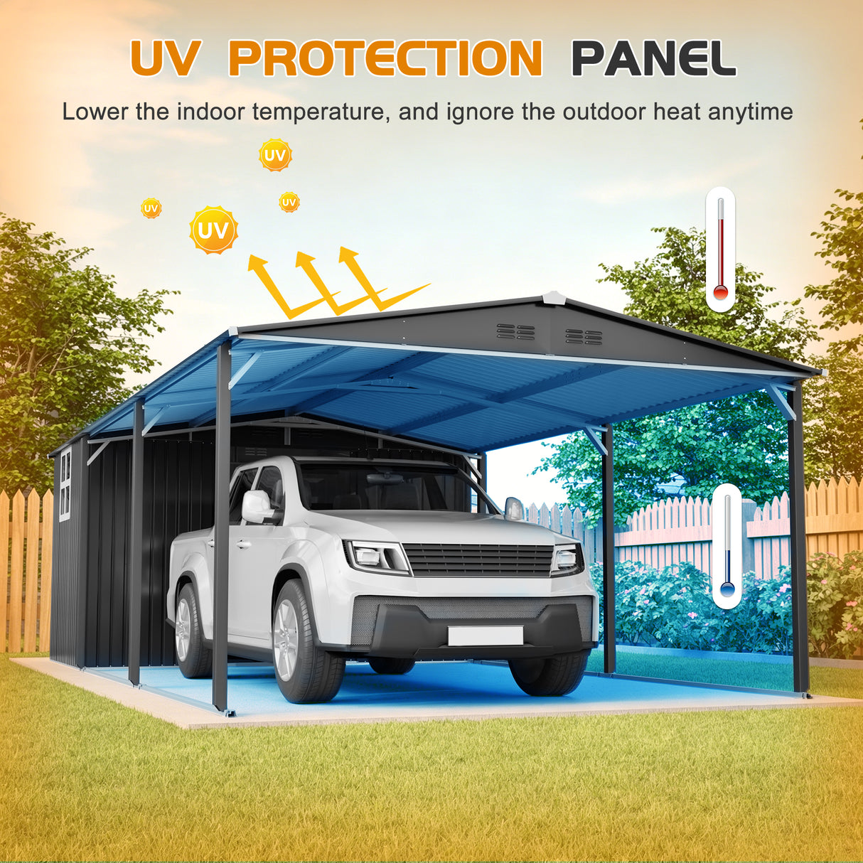 12'x23' Metal Carport Storage Shed
