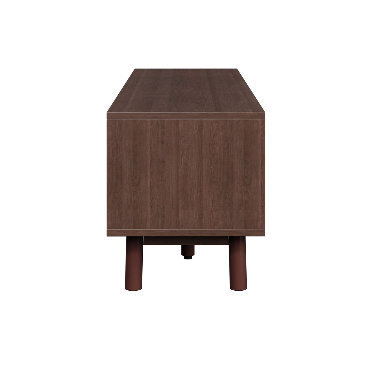 TV Stand For 75" TVs With Soft Closing Doors, Console With Accents And Drop Down Cabinet - Dark Brown