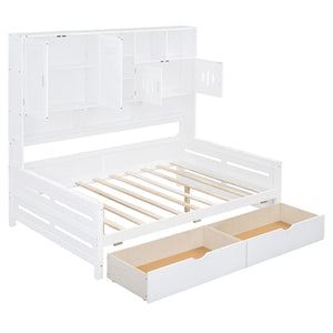 Daybed With All-In-One Cabinet And Shelf