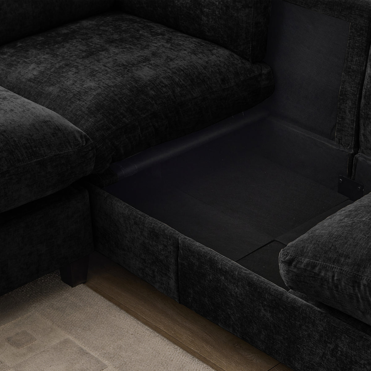 96.5" Sectional Couch for Living Room, Upholstered with Storage