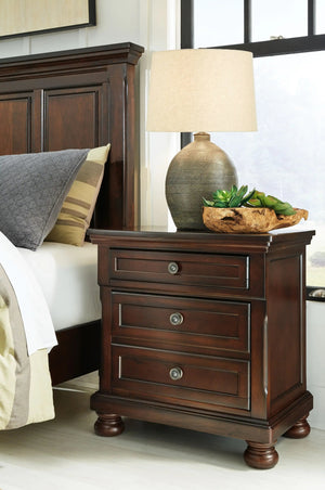 Porter - Two Drawer Night Stand - Dark Brown - Best Buy Furniture