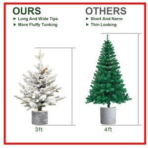 6.5FT Flocked Christmas Tree with Pot Base