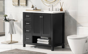36" Bathroom Vanity with Sink Top and Storage Cabinet