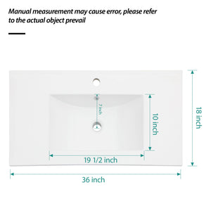 Premium Rectangular Vanity Top With Single Faucet Hole And Overflow