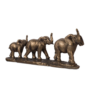 17.9" Elephant Family Statue