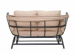 2-Person Outdoor Swing Chair with Adjustable Canopy