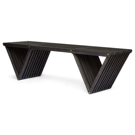 Gloaming - Outdoor Bench With Slat Design And Triangular Base - Best Buy Furniture