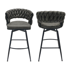 Bar Stool 360 Swivel With Back Footrest