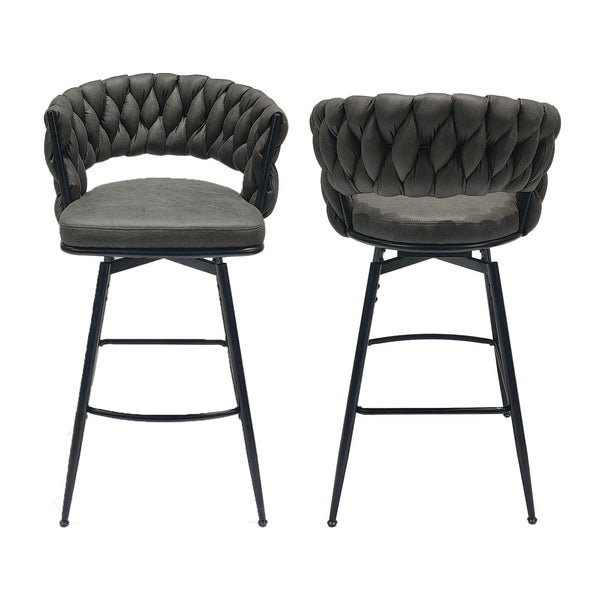 Bar Stool 360 Swivel With Back Footrest
