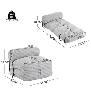Latina - Indoor Foldbable Bean Bag Lounge Chair - Light Gray - Best Buy Furniture