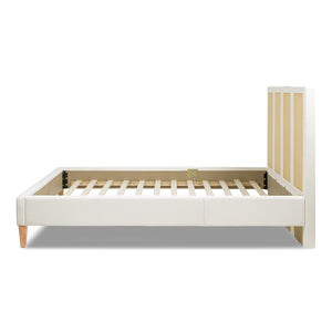 Toscana Queen Upholstered Cane Back Platform Bed