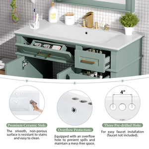 36" Light Green Bathroom Vanity