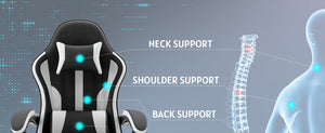 Ergonomic Gaming Chair with Footrest and Lumbar Support