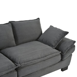 U-Style 85.4" Modern Curved Sofa