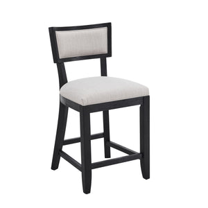Upholstered Counter Height Bar Stools With Comfy Back (Set of 2)