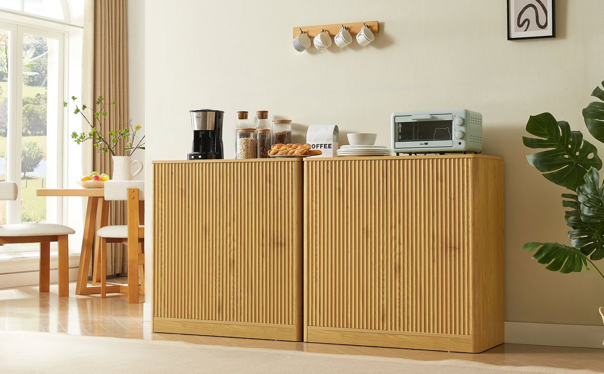 34.3" Modern Wavy Sideboard with Curved Contour Design