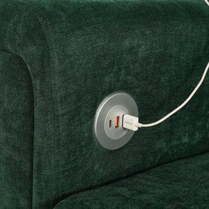 Modular Sectional Sofa With Movable Ottomans, USB Ports & Side Tables