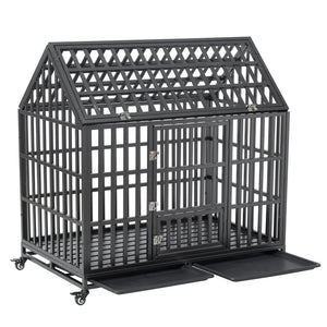 Heavy Duty Dog Crate Lockable Wheels