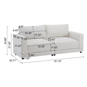 Modern Square Arm Sofa With Soft Fabric Upholstery, Deep Cushions - Best Buy Furniture