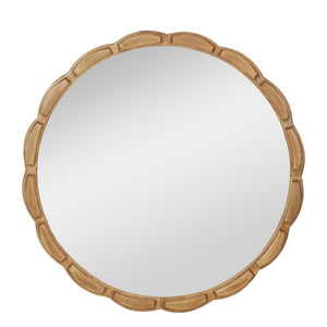 Round Solid Wood Wall Mirror - 31.5" Rustic Farmhouse