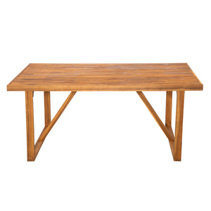 7 Piece Acacia Wood Outdoor Dining Set with Cushions