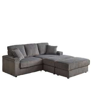 3 Seater Sofa With 2 Ottomans For Living Room