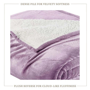 Velvet Plush Sherpa Bed Blanket by Great Bay Home