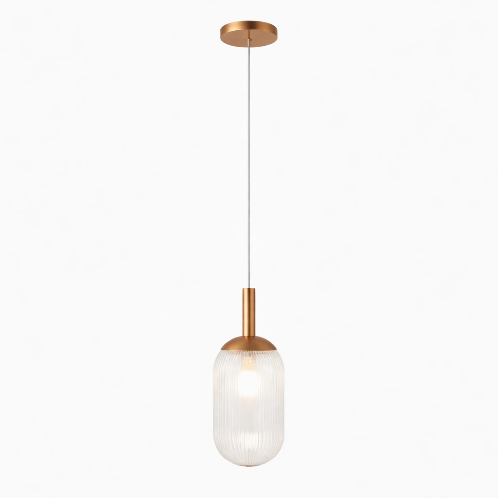 Modern Style Pendant Lamp - Bronze and Clear