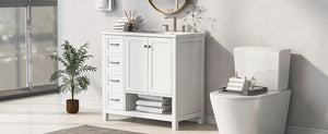 36" Bathroom Vanity with Sink Top and Storage Cabinet