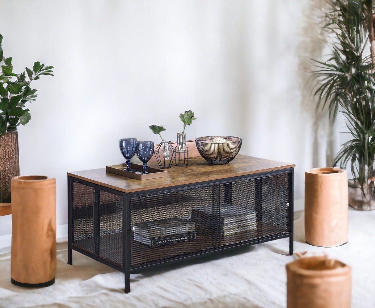 Winam - Coffee Table - Antique Oak / Black - Best Buy Furniture