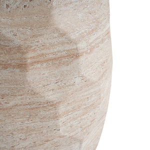 Travertine Lightweight Concrete Side Table For Indoor / Outdoor Use - Beige