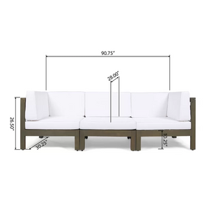 Brava X-Back 3 Seater Outdoor Sectional Sofa Set