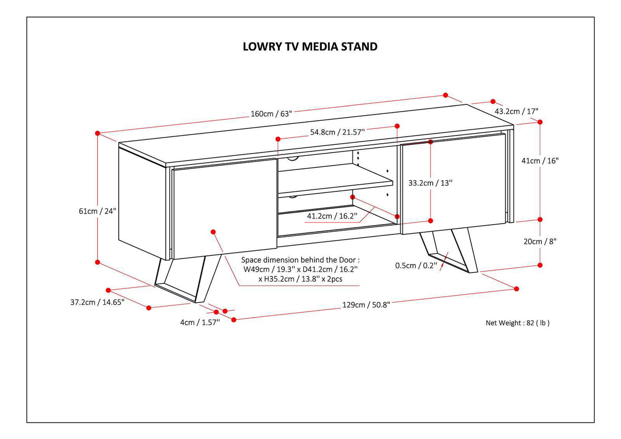 Lowry - TV Media Stand - Distressed Charcoal Brown