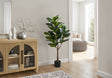 47" Tall, Artificial Plant, Fiddle Tree, Indoor, Fake, Floor, Greenery, Potted, Real Touch, Decorative - Green / Black - Best Buy Furniture
