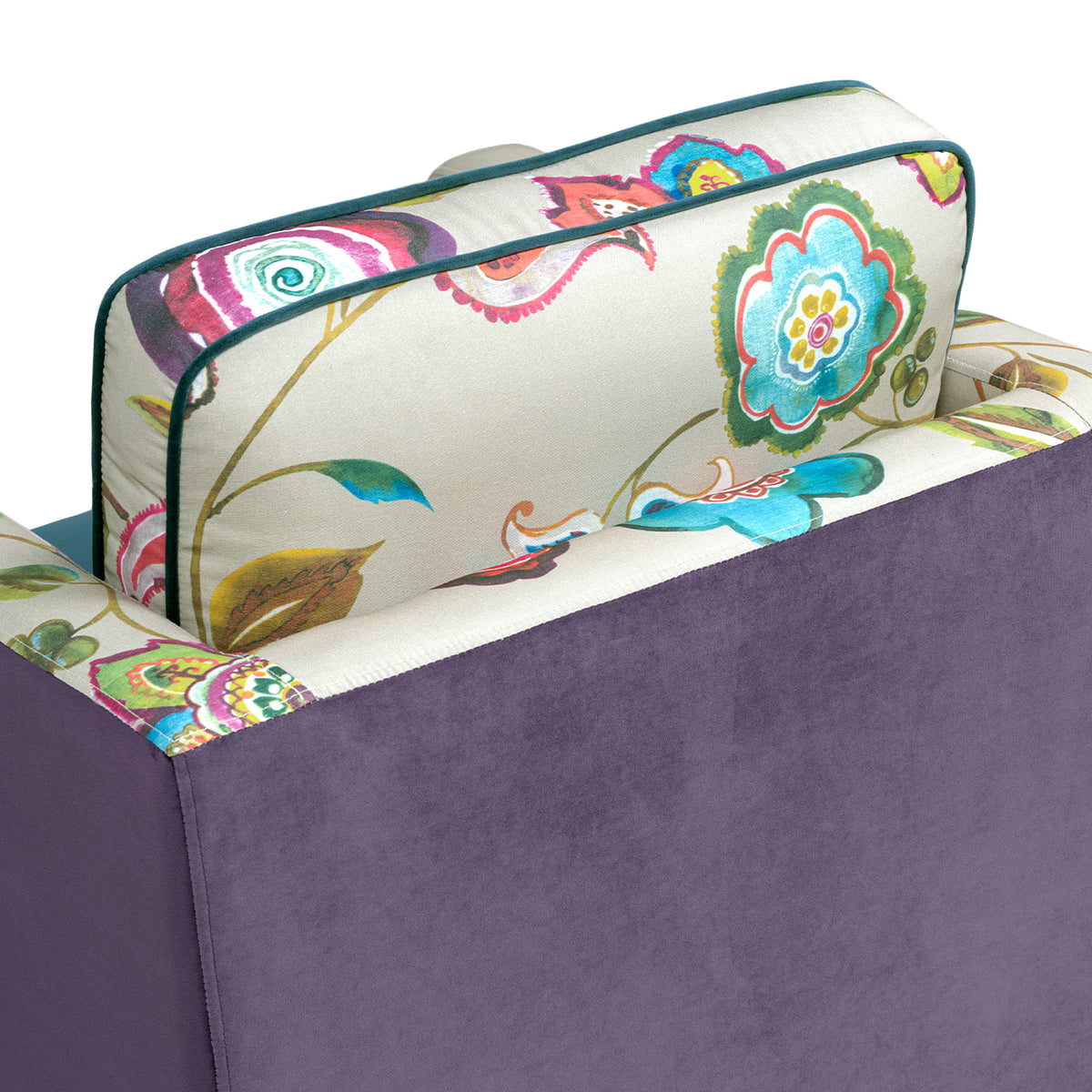 Mamba 28-Inch Patchwork Accent Chair, Purple Velvet