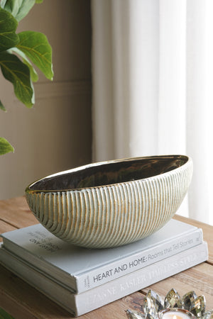 Ceramic Planter Bowl with Textured Finish
