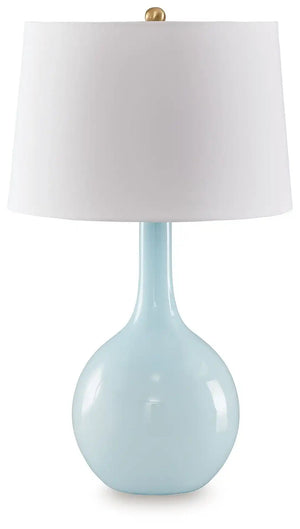 Rylanton - Glass Table Lamp - Aqua - Best Buy Furniture
