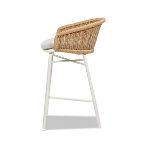 Santorini 28" Wicker Back Outdoor Bar Stool Set of 2