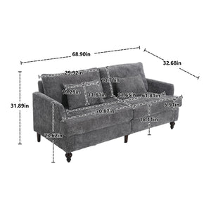 Mid Century Modern Fabric Loveseat Sofa, 2 Seat Upholstered Couch