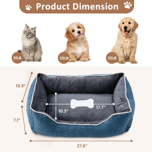 Small Dog Bed with Anti-Slip Bottom and Washable Cover