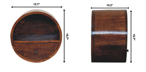 Floating Circle Bedside Table - Chestnut