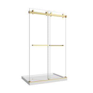 43"-48" W x 76" H Brushed Frameless Shower Door