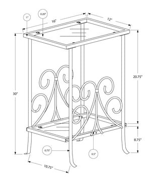 Accent Table, Side Tempered Glass, Transitional - Silver - Best Buy Furniture