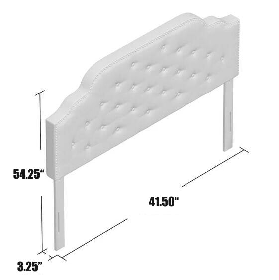 Tufted Upholstered Twin Headboard with Durable Metal Legs